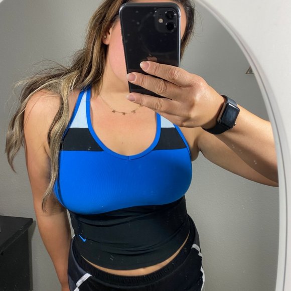Nike Dri-Fit Blue Racerback Colorblock Tank Top L